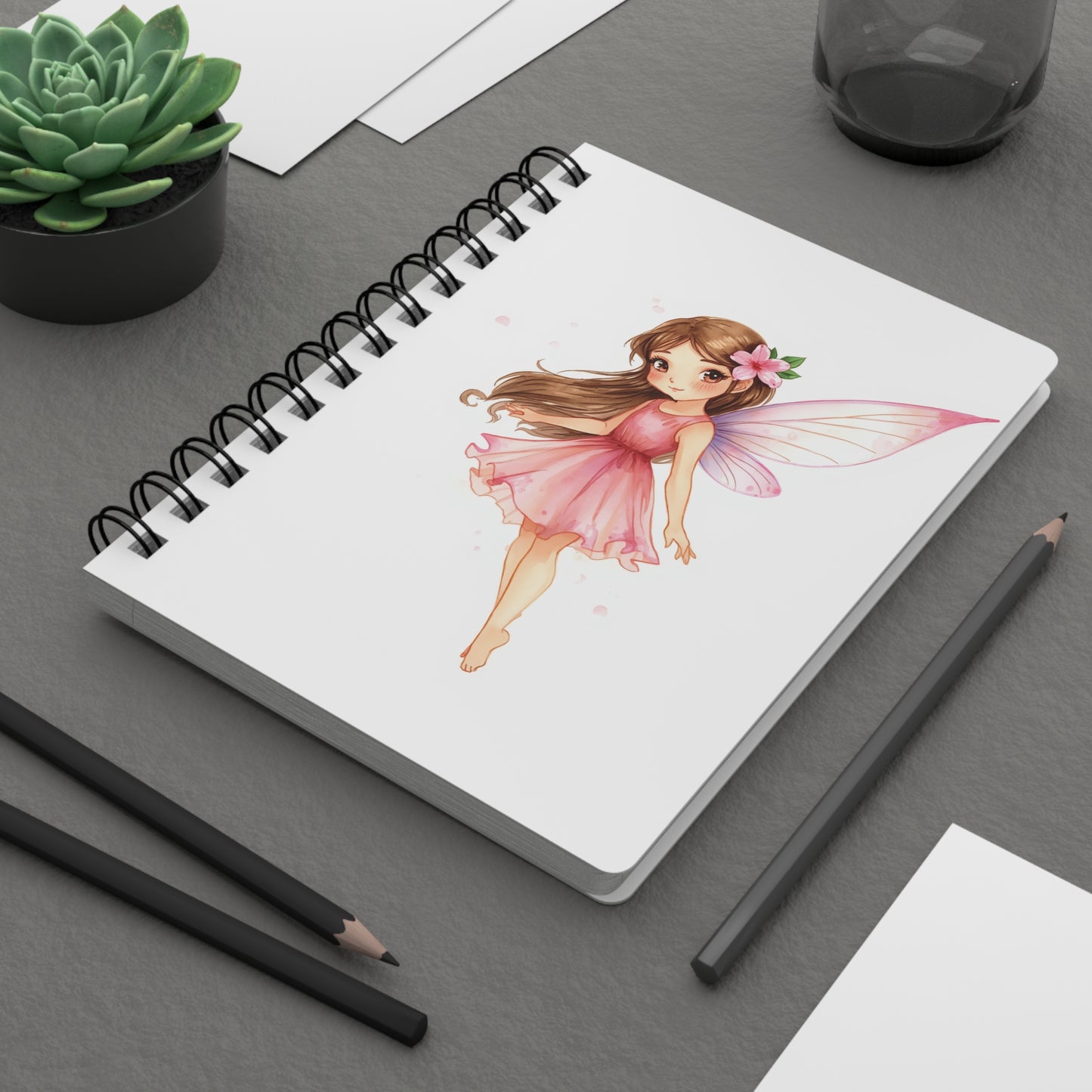 Fairy Notebook | Fantasy Journal | Magical Illustration Spiral Notebook | Writing Gift
