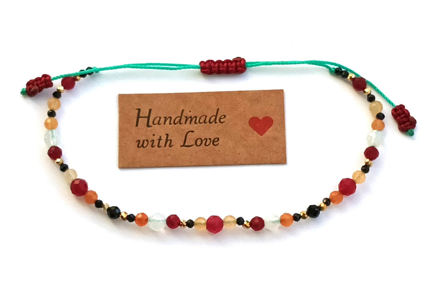 Bracelet made of natural stones. Aries zodiac sing.