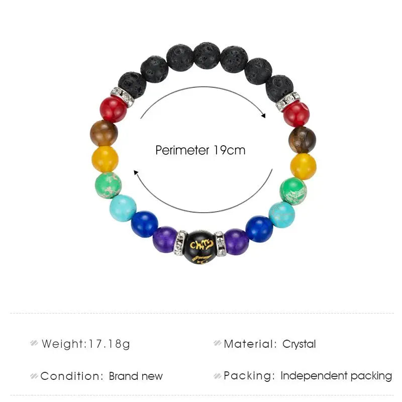 Chakra Bracelet with Meaning Card for Men Women.