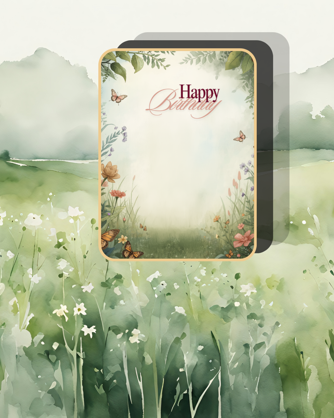 1st Birthday Card – Printable Bunny Birthday Card for Kids | Soft Pastel Design