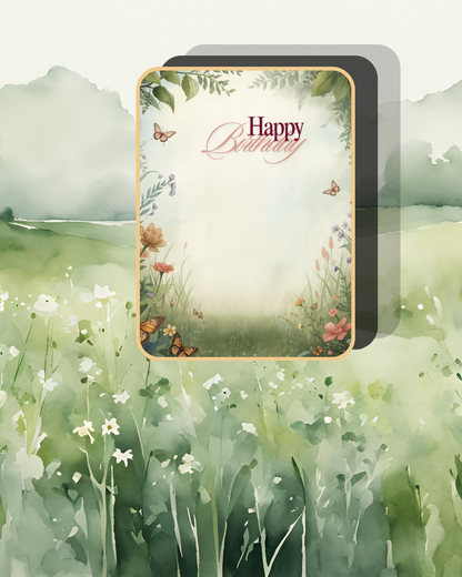 1st Birthday Card – Printable Bunny Birthday Card for Kids | Soft Pastel Design