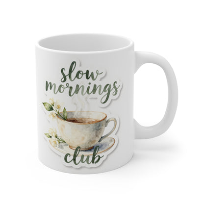 Morning Rituals Mug | Floral Coffee Illustration | Ceramic Coffee Cup