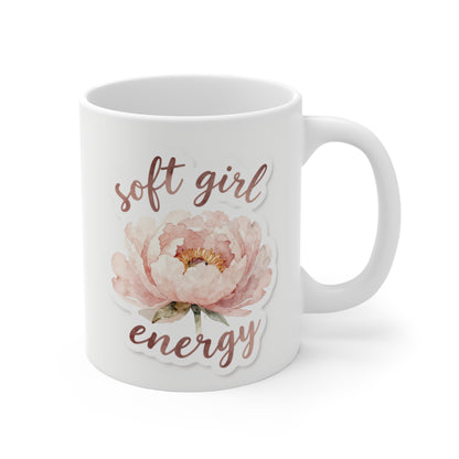 Pink Watercolor Heart Mug | Floral Script Love Coffee Cup