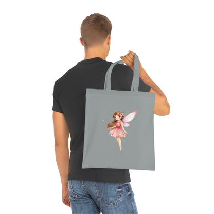 Fairy Tote Bag — Pink Flower Fairy Cotton Tote for Kids & Gift