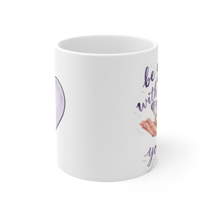 Be Gentle With Yourself Mug | Butterfly Self Care Cup | Minimalist Heart Mug Gift