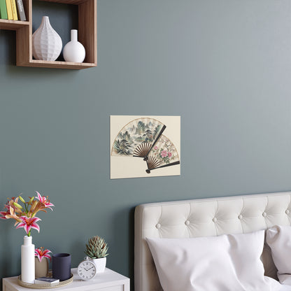 Chinese Art Fans | Oriental Floral & Landscape Wall Print