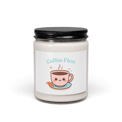Coffee First – Natural Soy Candle in Glass Jar | Multiple Scents | Perfect Gift for Coffee Lovers