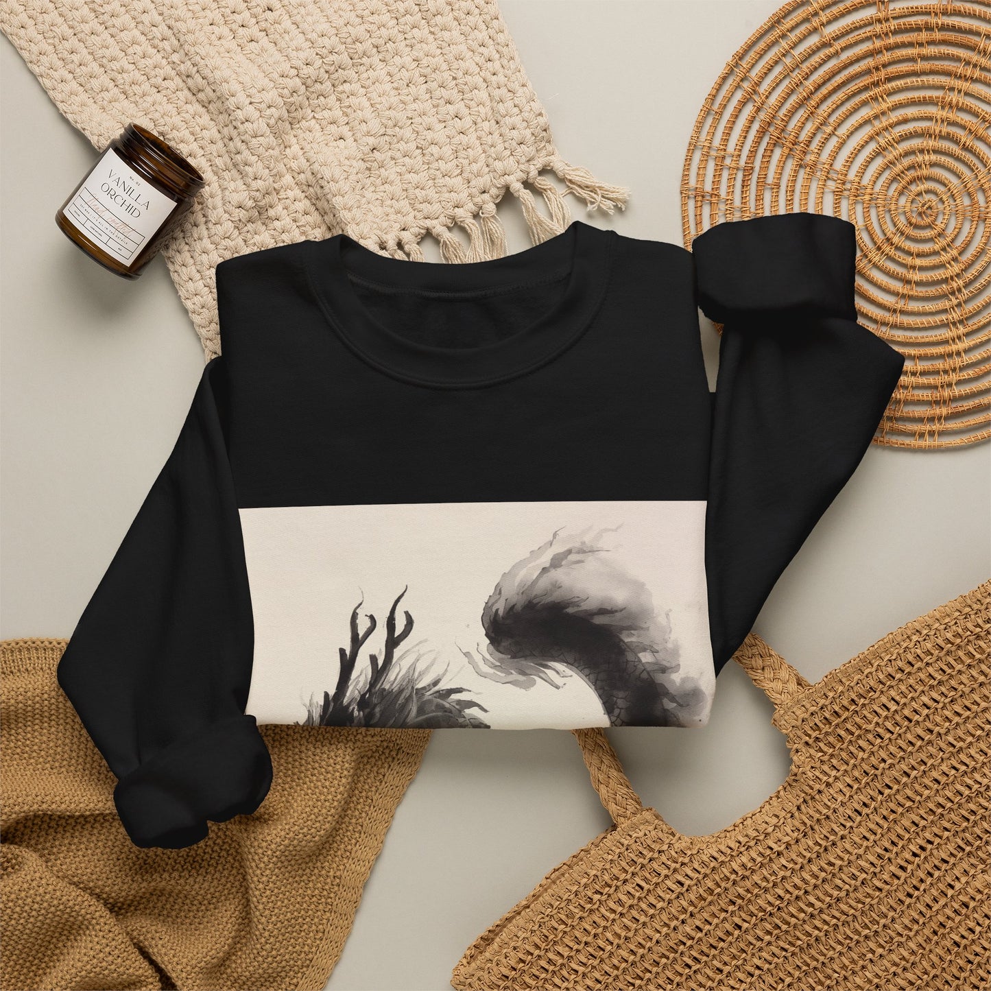 Dragon Ink Art Hoodie – Japanese Style Streetwear Sweatshirt | Unisex Black Hoodie