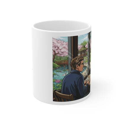 Calm Moments Mug | Friendship Coffee Cup | Minimalist Café Scene Gift