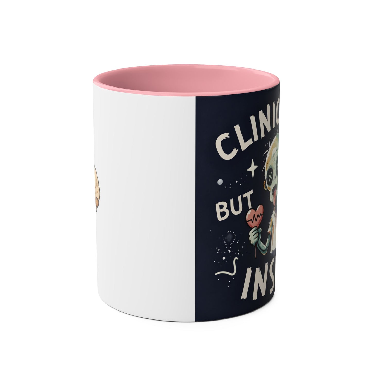 Dead Inside Mug | Funny Zombie Coffee Cup | Low Battery Brain Design
