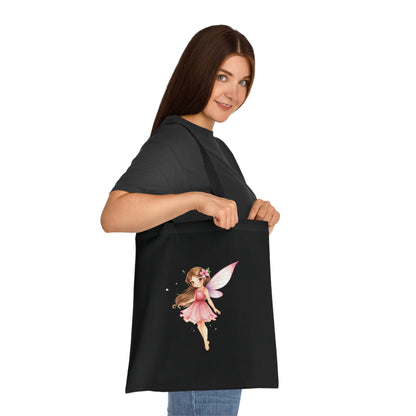 Fairy Tote Bag — Pink Flower Fairy Cotton Tote for Kids & Gift
