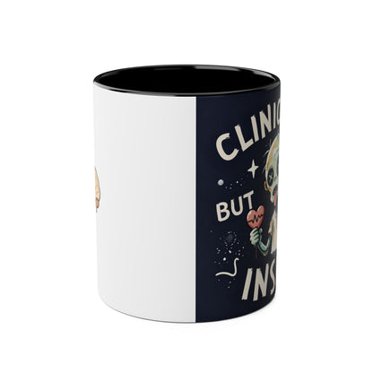 Dead Inside Mug | Funny Zombie Coffee Cup | Low Battery Brain Design