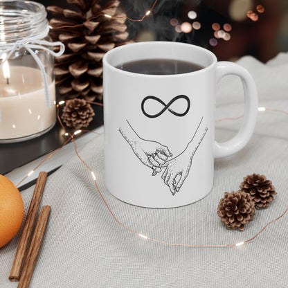Minimal Line | Illustration Mug | Black Sketch Coffee Tea Ceramic | Eternity | Friendship | Love