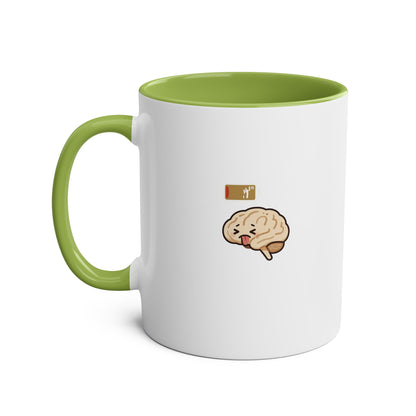 Dead Inside Mug | Funny Zombie Coffee Cup | Low Battery Brain Design