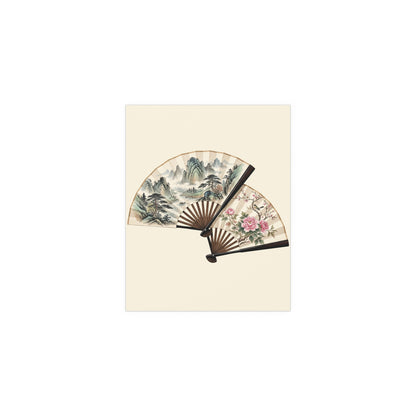 Chinese Art Fans | Oriental Floral & Landscape Wall Print
