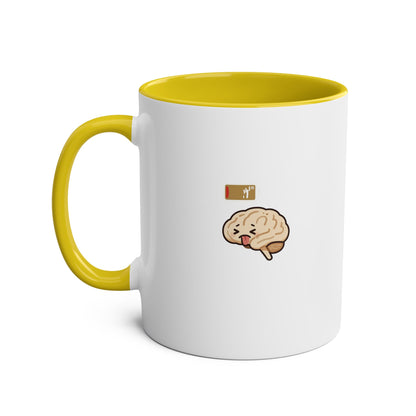Dead Inside Mug | Funny Zombie Coffee Cup | Low Battery Brain Design