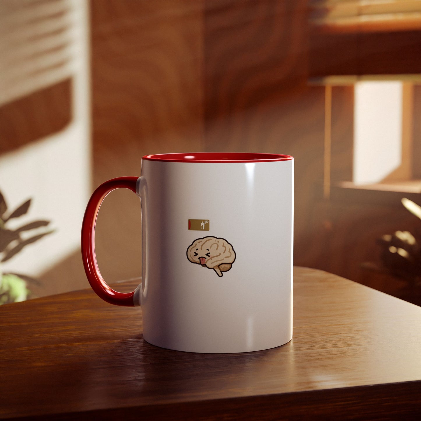 Dead Inside Mug | Funny Zombie Coffee Cup | Low Battery Brain Design