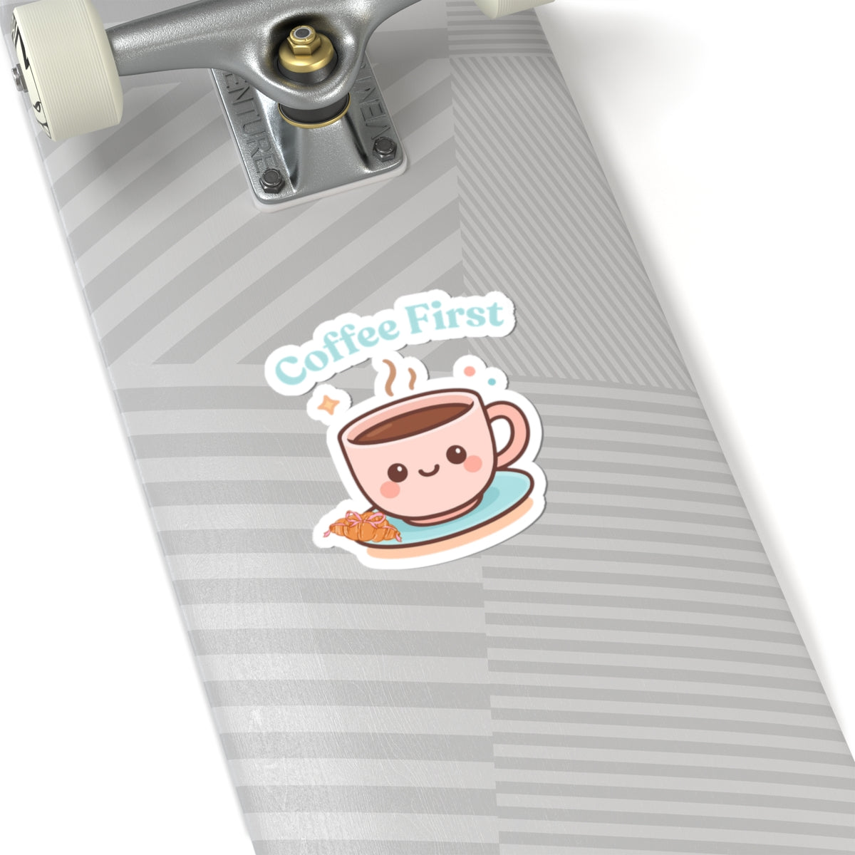 Coffee First – Waterproof Vinyl Sticker | Cute Coffee Lover Decal