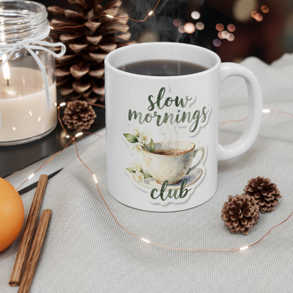 Morning Rituals Mug | Floral Coffee Illustration | Ceramic Coffee Cup