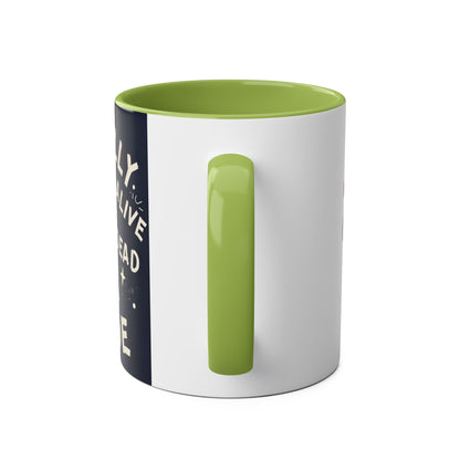 Dead Inside Mug | Funny Zombie Coffee Cup | Low Battery Brain Design
