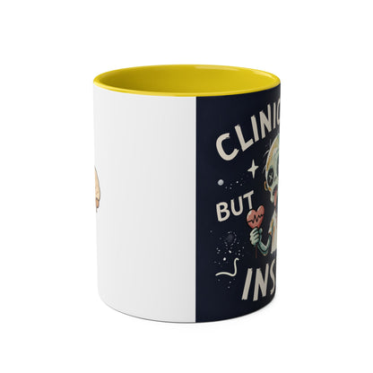 Dead Inside Mug | Funny Zombie Coffee Cup | Low Battery Brain Design