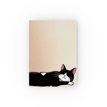 Hard Cover Cat Notebook | Koda Minimalist Journal | A5 Lined Writing Book | Cute Cat Stationery