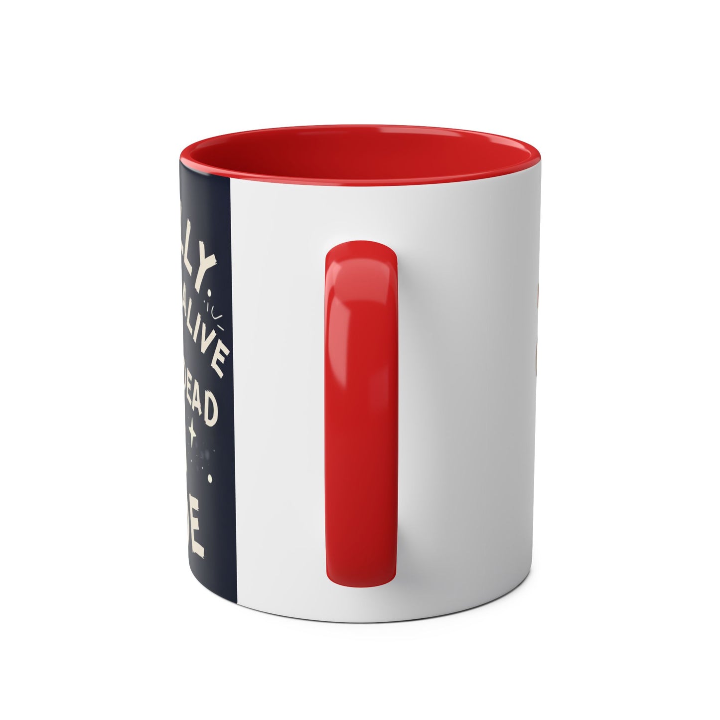 Dead Inside Mug | Funny Zombie Coffee Cup | Low Battery Brain Design