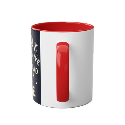 Dead Inside Mug | Funny Zombie Coffee Cup | Low Battery Brain Design