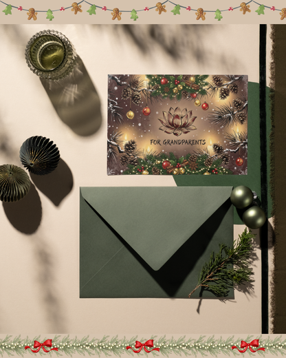 For Grandparents Luxury Christmas Card – Printable Digital Download (5x7, A6, A5)