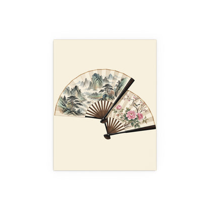 Chinese Art Fans | Oriental Floral & Landscape Wall Print
