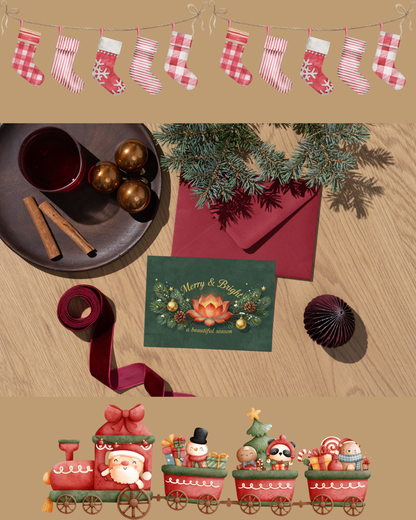 Merry & Bright Luxury Christmas Card – Printable Digital Download (A6/A5)
