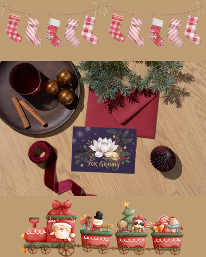 For Granny Luxury Christmas Card – Printable Digital Download (5x7, A6, A5)