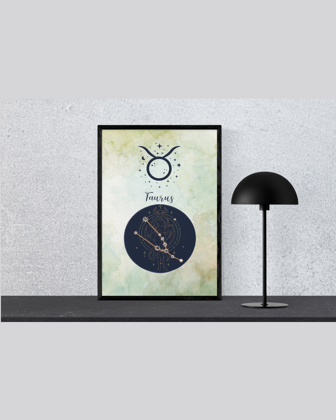 Taurus Zodiac Astrology Art Print | Luxury Sage Green Star Sign Wall Decor, High-End Celestial Constellation Digital Download PNG
