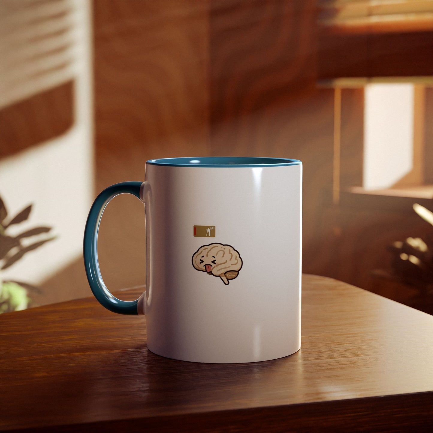 Dead Inside Mug | Funny Zombie Coffee Cup | Low Battery Brain Design