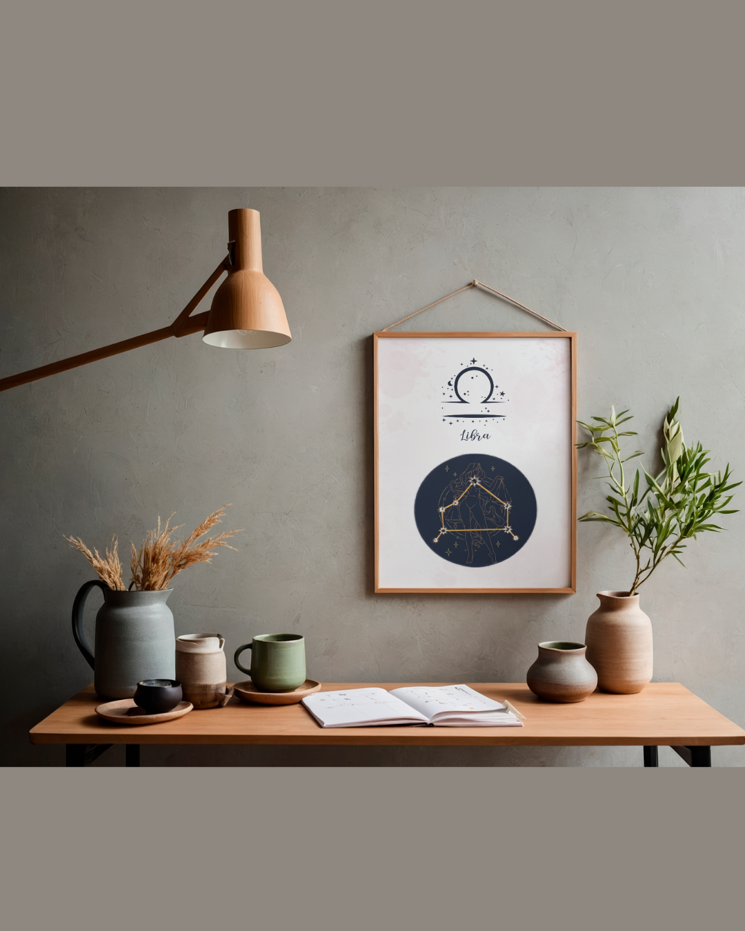 Libra Zodiac Astrology Art Print | Luxury Soft Rose Pink Sign Wall Decor, High-End Celestial Constellation Digital Download PNG