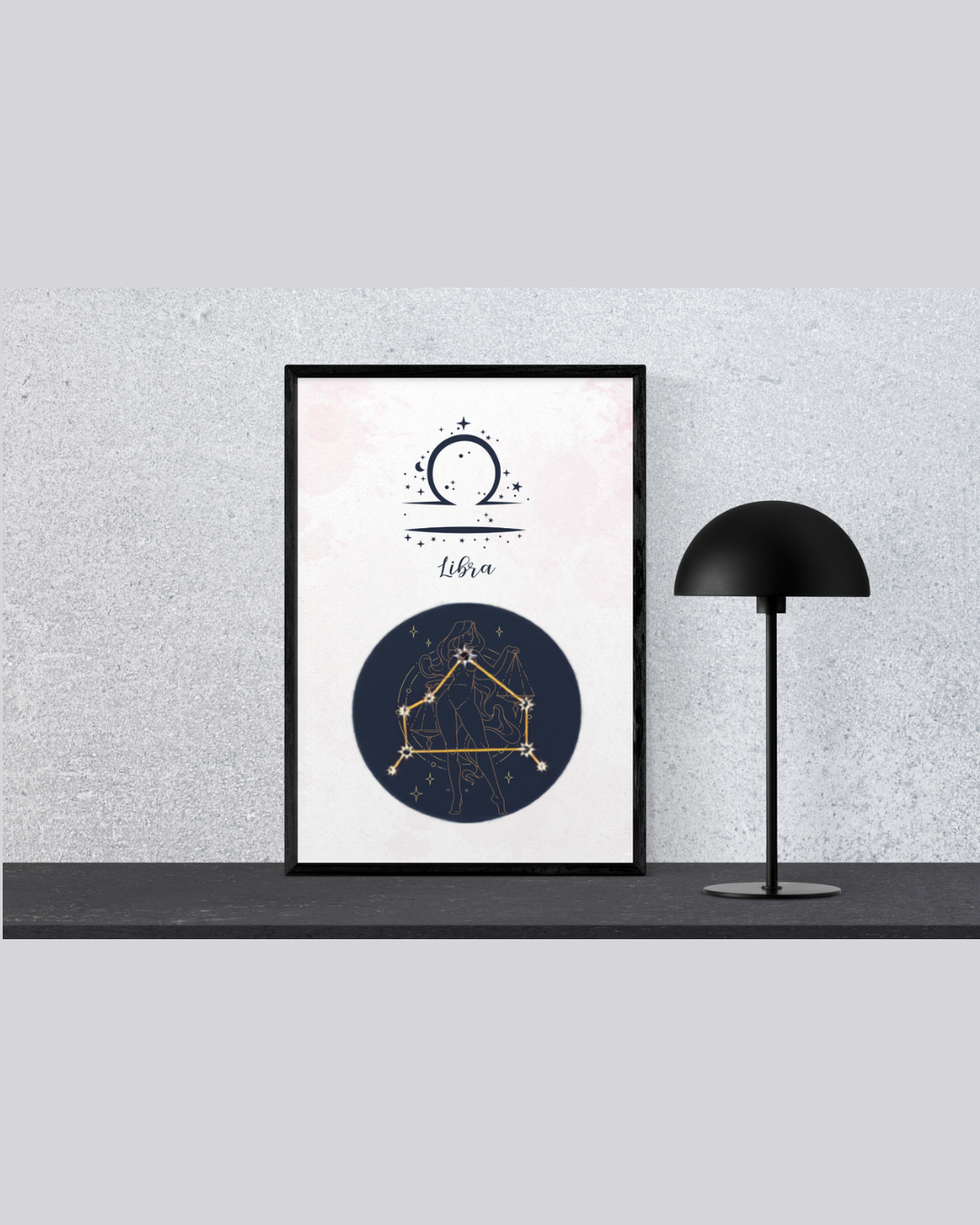 Libra Zodiac Astrology Art Print | Luxury Soft Rose Pink Sign Wall Decor, High-End Celestial Constellation Digital Download PNG