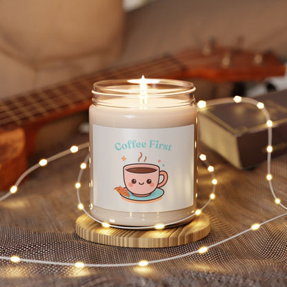 Coffee First – Natural Soy Candle in Glass Jar | Multiple Scents | Perfect Gift for Coffee Lovers