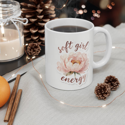Pink Watercolor Heart Mug | Floral Script Love Coffee Cup