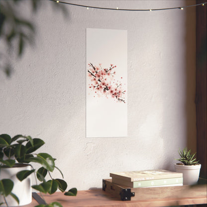 Chinese Cherry Blossom Wall Art | Watercolor Sakura Print, Oriental Floral Poster