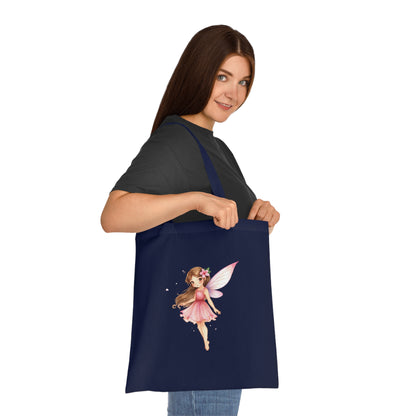 Fairy Tote Bag — Pink Flower Fairy Cotton Tote for Kids & Gift