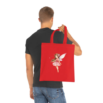 Fairy Tote Bag — Pink Flower Fairy Cotton Tote for Kids & Gift