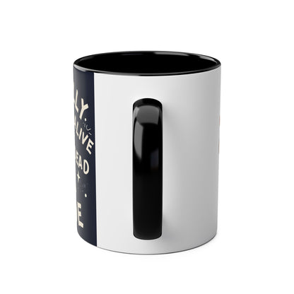 Dead Inside Mug | Funny Zombie Coffee Cup | Low Battery Brain Design