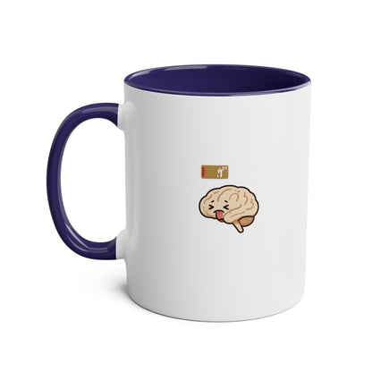 Dead Inside Mug | Funny Zombie Coffee Cup | Low Battery Brain Design