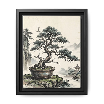 Framed Chinese Bonsai | Ink Art Print | Zen Oriental Wall Decor