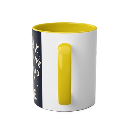 Dead Inside Mug | Funny Zombie Coffee Cup | Low Battery Brain Design