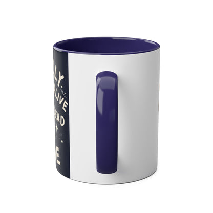 Dead Inside Mug | Funny Zombie Coffee Cup | Low Battery Brain Design