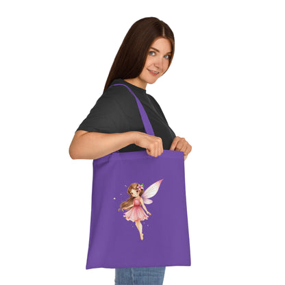 Fairy Tote Bag — Pink Flower Fairy Cotton Tote | Fantasy Character Art