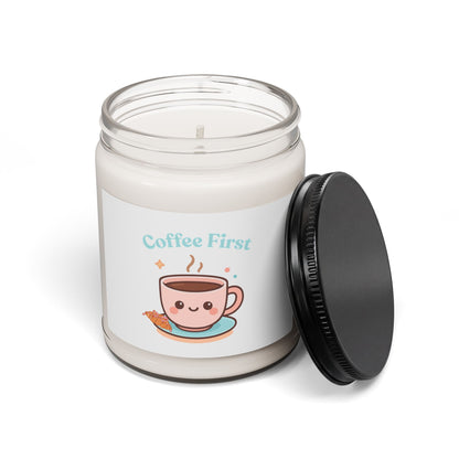 Coffee First – Natural Soy Candle in Glass Jar | Multiple Scents | Perfect Gift for Coffee Lovers