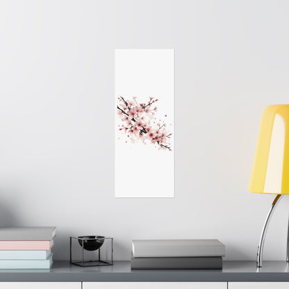 Chinese Cherry Blossom Wall Art | Watercolor Sakura Print, Oriental Floral Poster