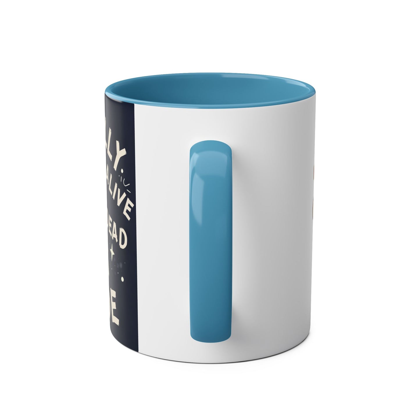 Dead Inside Mug | Funny Zombie Coffee Cup | Low Battery Brain Design